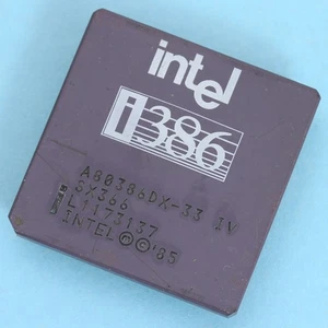 Vintage Intel 386 DX 33Mhz Ceramic CPU Processor SX366 A80386DX-33 IV 386DX 25 - Zdjęcie 1 z 3