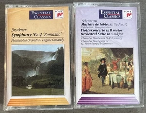 Lot 2 Sony Essential Classics Cassettes Bruckner Telemann - Picture 1 of 2