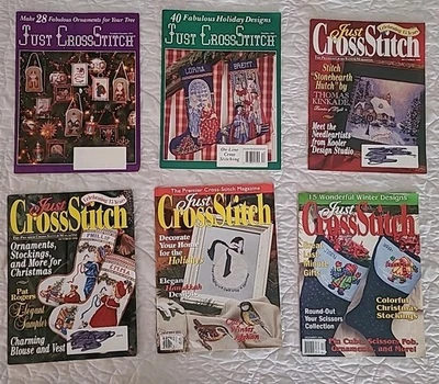 Lote 6 Revistas Punto de Cruz Just Navidad 1994-2004 Adornos, Medias Foto 1 de 4