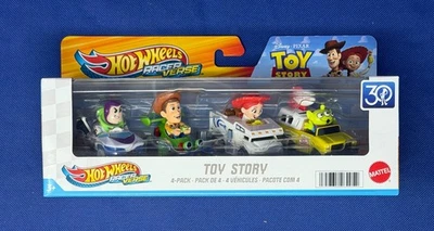 Paquete de 4 Hot Wheels Racer Verse 2025 Toy Story Woody Buzz Jessie Space Alien Foto 1 de 4