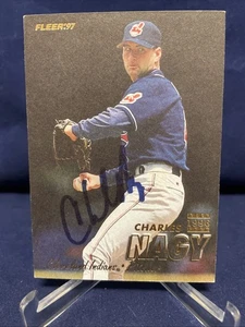 Charles Nagy handsignierte Cleveland Indians Karte - Bild 1 von 2