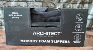 Architect NEW Men's Memory Foam Slippers size XL 11-12 Black Indoor Outdoor Sole - Picture 1 of 6