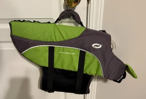 O'Rageous Dog Life Jacket Large Green and Gray - Picture 1 of 2