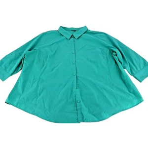Women’s Aqua Blue Short Sleeve Casual Button Up Front Blouse - Picture 1 of 6