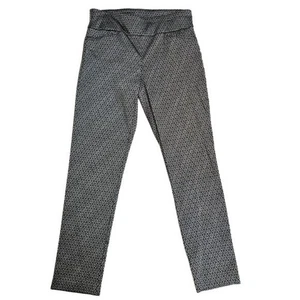 ATTYRE New York Black Silver Geometric Print Career Pants Size 8 - Picture 1 of 7