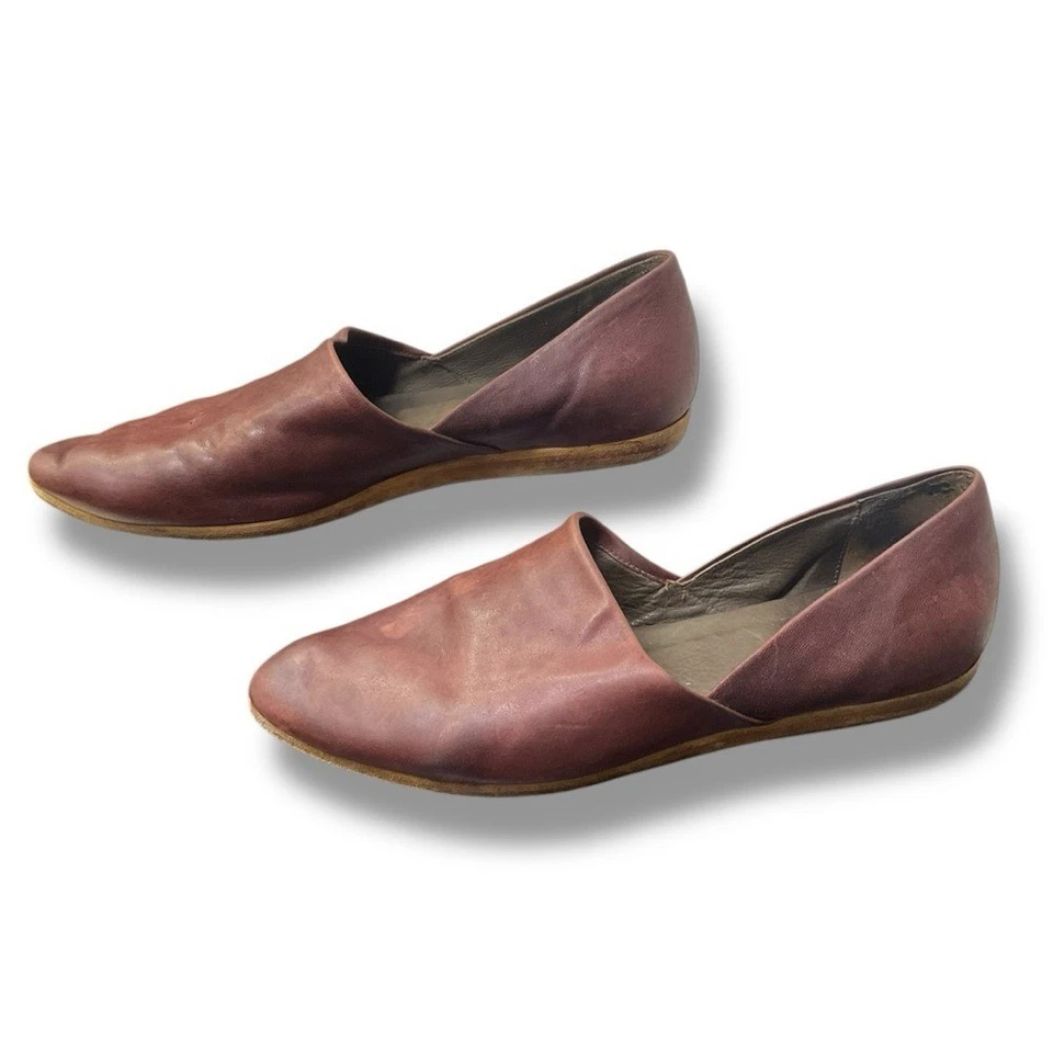 👠 Zapatos planos de cuero Coclico Borgoña para mujer 8 – Minimalistas de lujo sin cordones Foto 1 de 4