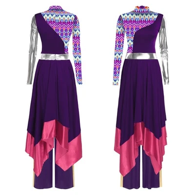 EE. UU. ~ Vestido de Baile de Alabanza para Mujeres + Pantalones Columpio Metálico Adoración Litúrgica Bata de Iglesia  Foto 1 de 2