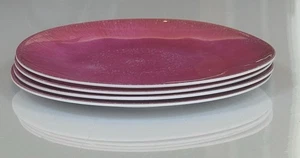 4 Stück Melamin leicht oval Durchmesser 8 Zoll Salatteller rosa gefüttert Design DW - Bild 1 von 10
