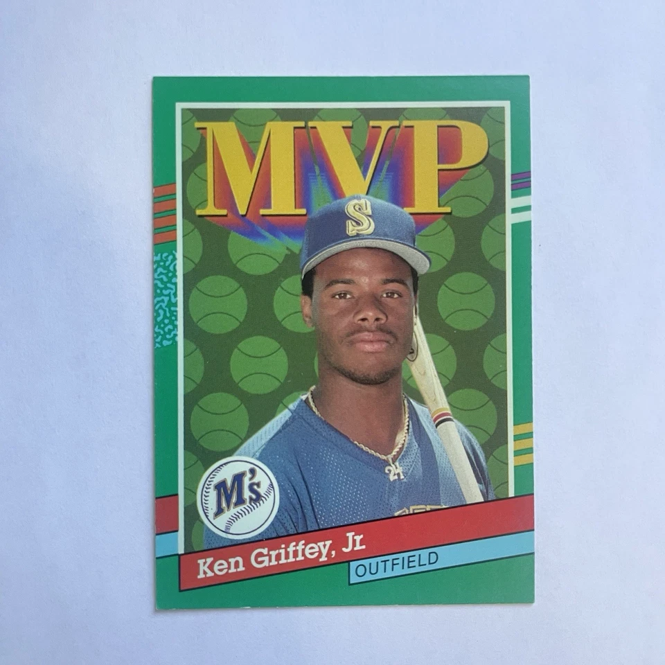 1990 Leaf Ken Griffey Jr. MVP cartão de beisebol #392 Seattle Mariners cartão de erro - Imagem 1 de 4