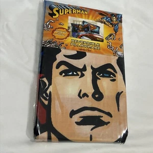 New Superman Reversible Pillowcase Standard Size Fly High 30x 20” - Picture 1 of 4