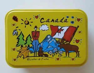 Tarjetas de juego de recuerdo de Canadá en alce de hojalata bandera de policía montada real canadiense  - Imagen 1 de 8