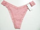 X0066 OnGossamer NEW 22356 Pink Women's Cabana Floral Embroidery Cotton Thong L