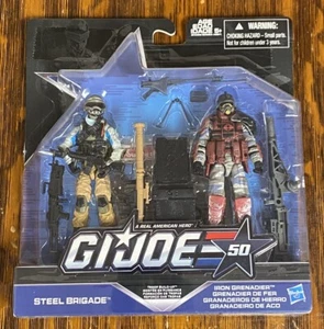GI JOE 50TH ANNIVERSARY STEEL BRIGADE VS IRON GRENADIER TROOP 2 PACK! SEALED! - Picture 1 of 13