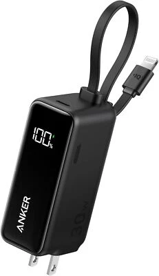 Anker 3-in-1 Power Bank 5000mAh Built-in Cable 30W USB-C Charger Plug for iPhone - Image 1 of 4