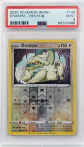2020 Pokemon SWSH - Drampa Rev.Foil Graded Card #149 PSA 9 MINT - Picture 1 of 2