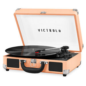 Victrola Record Player Vintage 3-Speed Bluetooth Suitcase Turntable - Peach  
