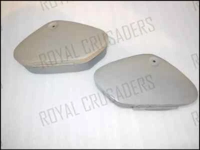 RAW STEEL PAIR OF TOOL BOXES FOR VINATGE AJS 20 18S. MODELS #C14/U1367 - Imagem 1 de 4