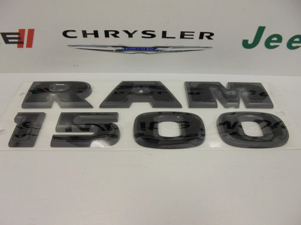 15-19 Dodge Ram 1500 New "Ram 1500" Flat Black Emblem Nameplate Mopar Oem - Image 1 of 1