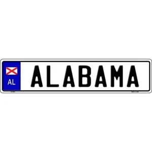 Alabama Metal European 20.5" x 4.5" License Plate Sign for Car Truck Home - Picture 1 of 1