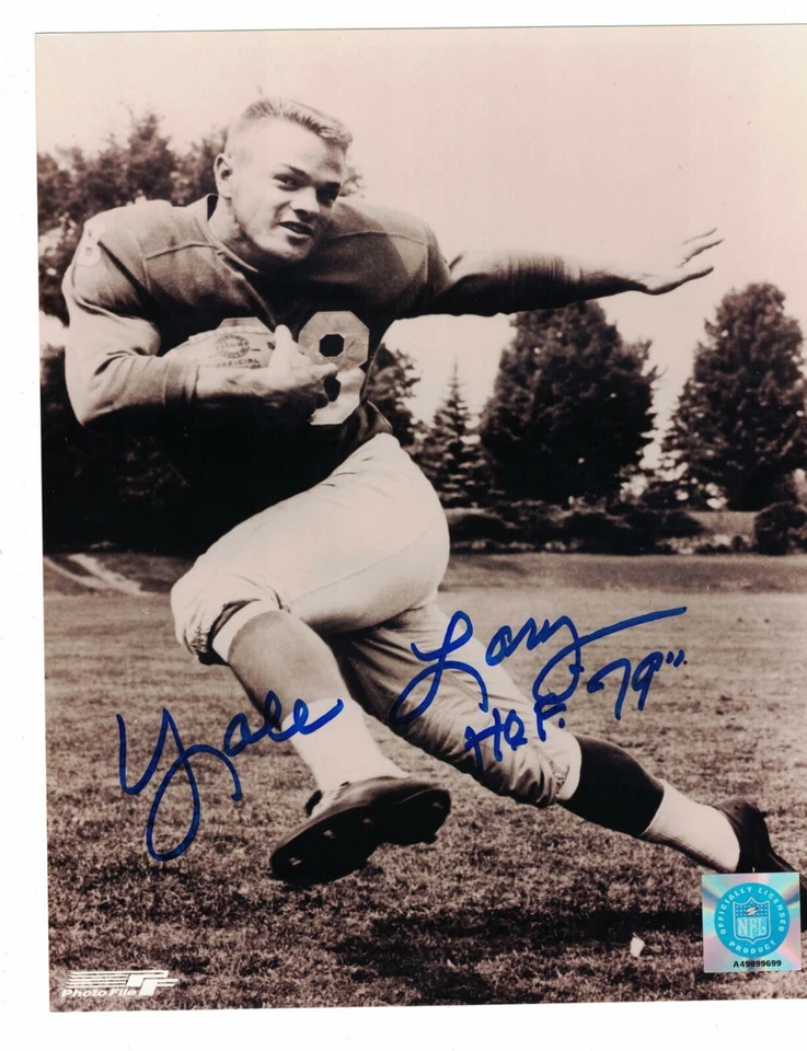 Yale Lary Detroit Lions Signed 8" x 10" Photo W/Our COA A - Image 1 of 1
