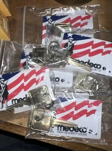 MEDECO 6 PIN High Security Factory precut Keys (2) and card - Lot Of 6 Sets - Picture 1 of 2