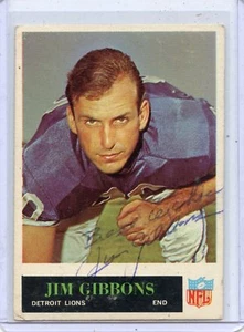 1965 PHILADELPHIA FOOTBALL #61 JIM GIBBONS AUTOGRAPH, DETROIT LIONS 120217 - Picture 1 of 1