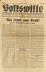 Leninbund: Volkswille. Reichsorgan. Rot Front zum Gruß! IV. RFB Reichstreffen. - Bild 1 von 1