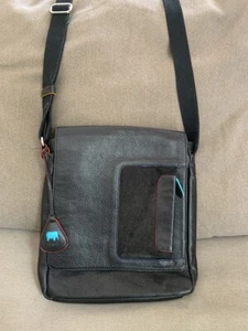 Mywalit Women's Havana Handbag Purse Black Leather Suede Flap Over Crossbody Bag - Picture 1 of 10