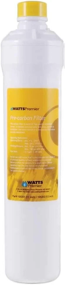 Лот из 3 Вт картриджей предварительного фильтра Premier 105351 RO чистый углерод желтый - Изображение 1 из 1