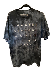 Imagine Dragons 2022 World Tour Tie Dye Black T-Shirt Dual-Sided Size XL