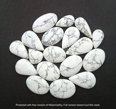 Natural Howlite Cabochon Gemstone lot, 100 Carat 4-6 Pcs, Loose Gemstone - Image 1 of 4