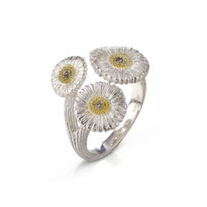 BUCCELLATI ANELLO BLOSSOMS IN ARGENTO E VERMEIL CON DIAMANTI FANCY BROWN n. 14 - Foto 1 di 9