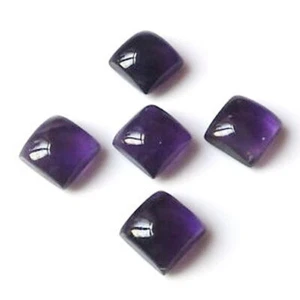 9MM TO 15MM NATURAL AFRICAN PURPLE AMETHYST SQUARE SHAPE FLAT BACK CABOCHON - Picture 1 of 3