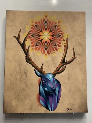 Jordan Mitchell Tattoo Artist Deer Head Sun Canvas Print Wall Art - Imagem 1 de 4