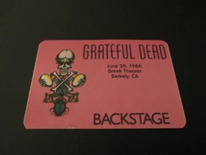 GRATEFUL DEAD BACKSTAGE PASS GREEK THEATER BERKELEY CALIFORNIA JUNE 6/20/86-1986 - Picture 1 of 3