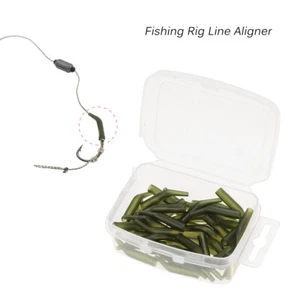 50Pcs/Lot Carp Fishing Hook Sleeve Hair Rig Line Aligner Sleeves Soft Fishhook - Picture 1 of 11