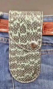 Buck 110 Cobra skin knife sheath, case 6265 Handmade Green buck 110 Sheath only - Picture 1 of 17