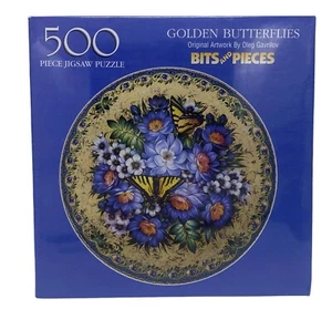 Butterfly 500pc Jigsaw Puzzle NEW 500pc Swallowtail Flowers Round Prty Mail Shp - Picture 1 of 7