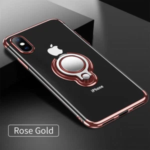 Do iPhone 7 8 Plus Ochrona Odporny na wstrząsy Magnetyczny Różowe Złoto Pierścień Uchwyt Case - Zdjęcie 1 z 6