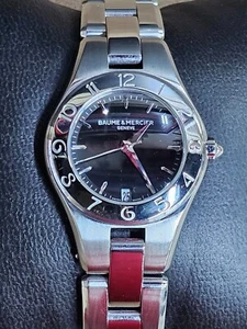 Baume & Mercier Linea Black Dial 27mm Quartz Ladies Watch (Recently Serviced) - Picture 1 of 13
