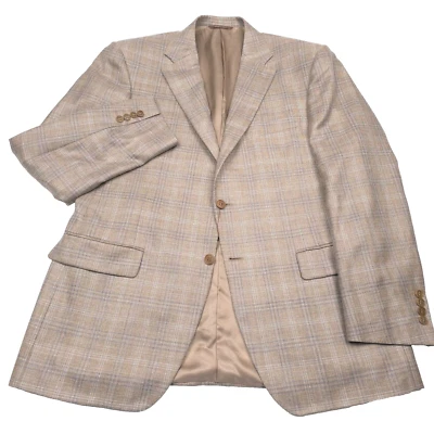 $1995 Chaqueta Abrigo Deportivo Canali Siena Tostado Lana a Cuadros Para Hombre Talla 44R (Italia 54R) Foto 1 de 4