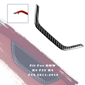 Carbon Fiber Interior Door Handle Cover Trim For BMW X3 F25 X4 F26 2011-2016 RHD - Picture 1 of 9