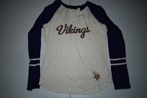 Camisa para mujer Minnesota Vikings L corta L/S (blanco roto) Touch de Alyssa Milano - Imagen 1 de 5