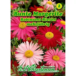 Bunte Margerite, Robinsons Riesen Chrestensen Saatgut Chrysanthemum coccinea - Bild 1 von 2