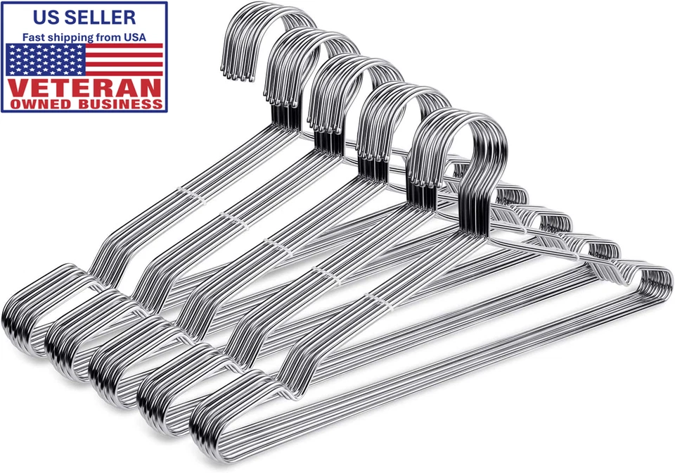 Pack de 40 perchas ultrafinas de acero inoxidable, 16,5 pulgadas. Foto 1 de 4