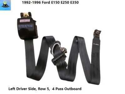 F3UZ39611B69C 92-96 Ford E250 E350 Van Banco de 4 Pasos Izquierdo 5 Filas Cinturón de Seguridad Derecho Foto 1 de 4