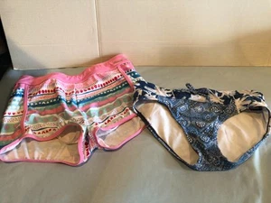 SET BESTEHEND AUS 2 Mädchen Schwimmen_Eddie Bauer LARGE 14/16 rosa Badeshorts & Justice 14 Unterteil - Bild 1 von 9