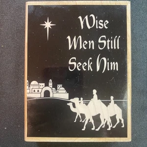 Weihnachtskarte Hintergrund Stempel "Weise Männer suchen ihn noch" 3,5x4,5 - Bild 1 von 4