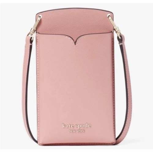 Custodia telefono sottile Kate Spade Spencer in pelle rosa sereno nuova con etichetta