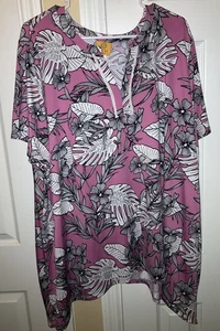 Ruby Rd. Rosa Kurzarm Übergröße Damen Bluse Größe 3X - Bild 1 von 7